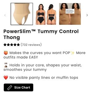 Luxelyra powerslim tummy control thong shapewear XL booty lifting set of 2